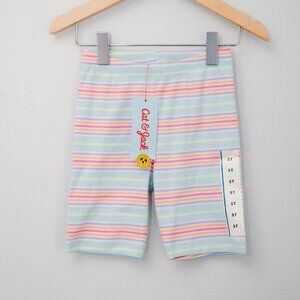 Cat & Jack Striped Bike Shorts Girls Size 5T NWT Pastel